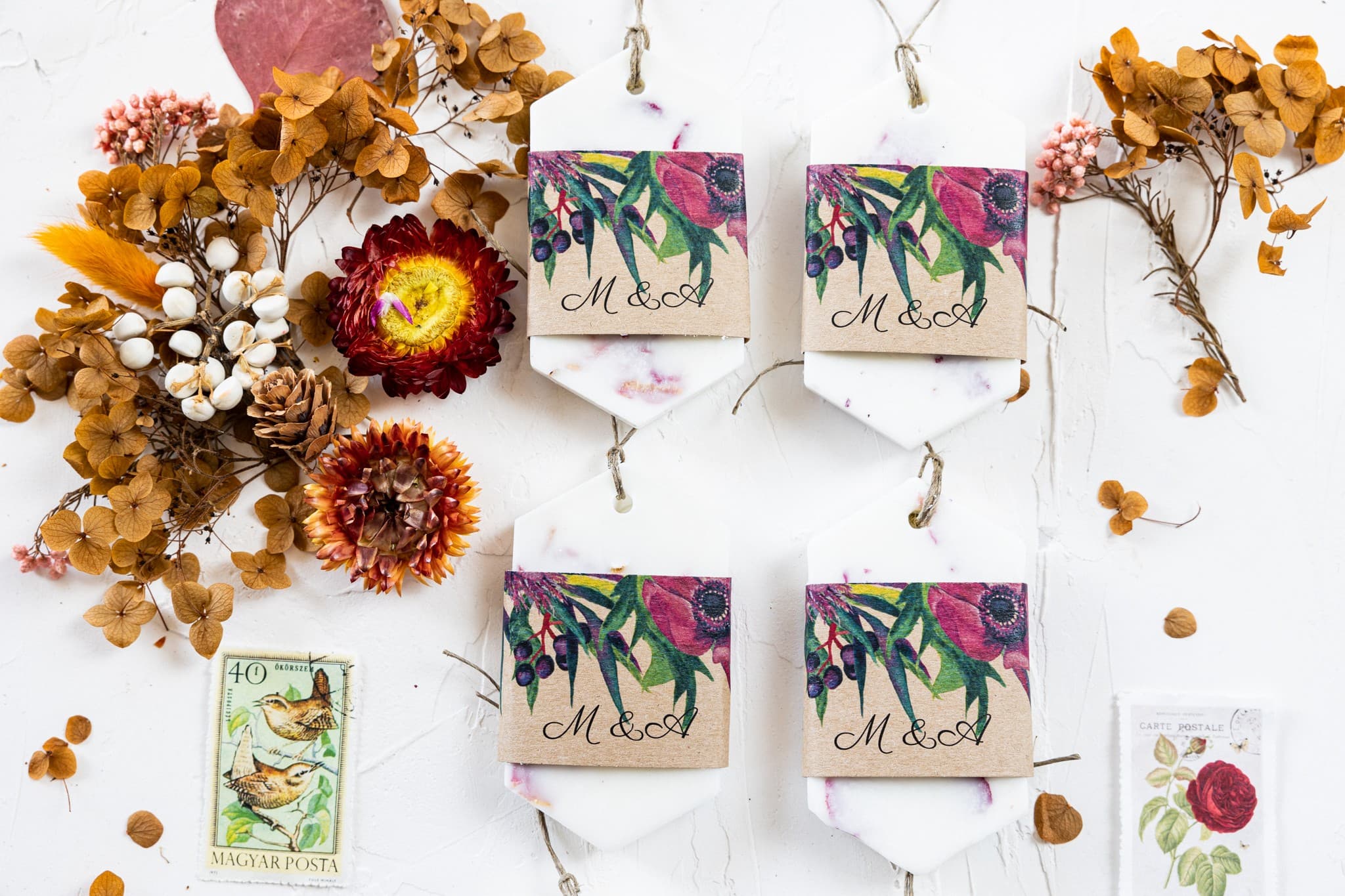 Duftanhänger aus Sojawachs Violette Anemonen | Gastgeschenke zur Hochzeit | Owoce Lesne Nr. 5 - 3