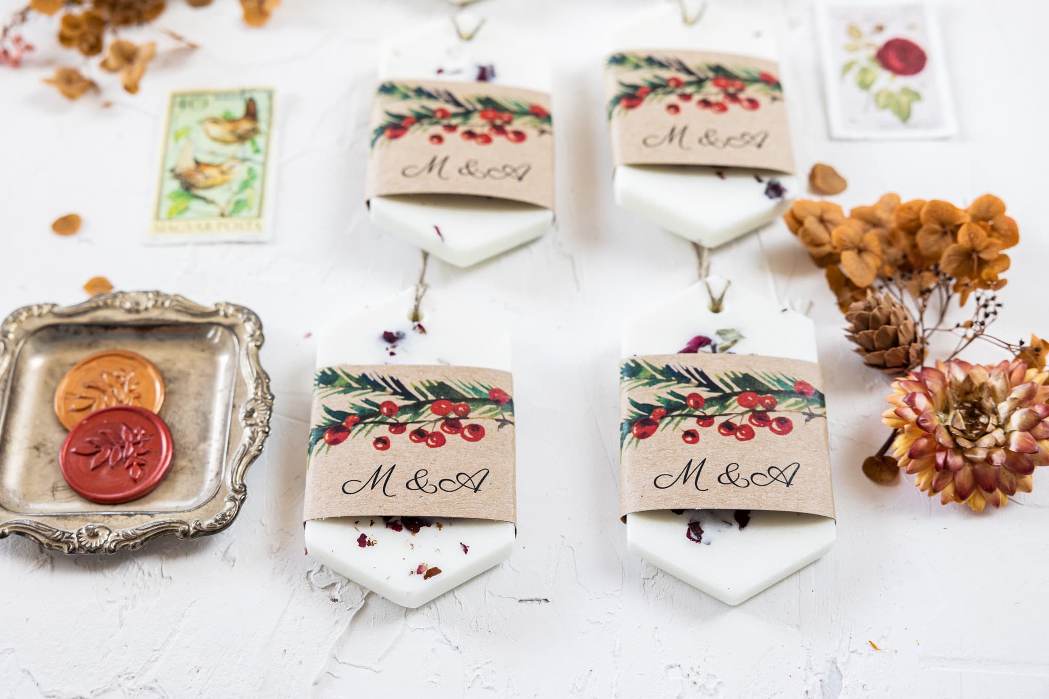 Soja-Wachsanhänger Waldduft Eberesche & Fichte | Gastgeschenke Hochzeit | Waldfrüchte Nr. 8 - 2