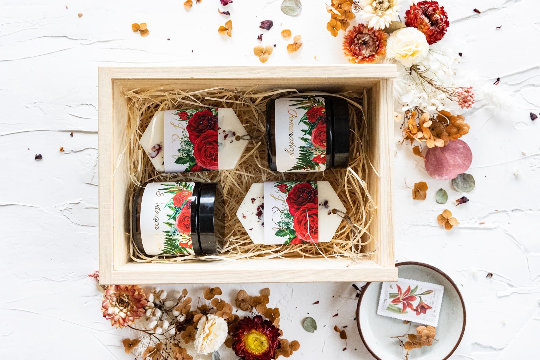 Elegante Box mit burgunderroten Rosen | Personalisiertes Dankeschön für Eltern | Rubin Nr. 8 - 2