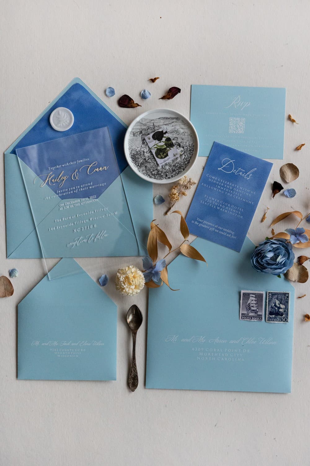 Zaproszenie Na Wesele Welurowe nr 3 – Minimalistyczne na Pleksi - 3