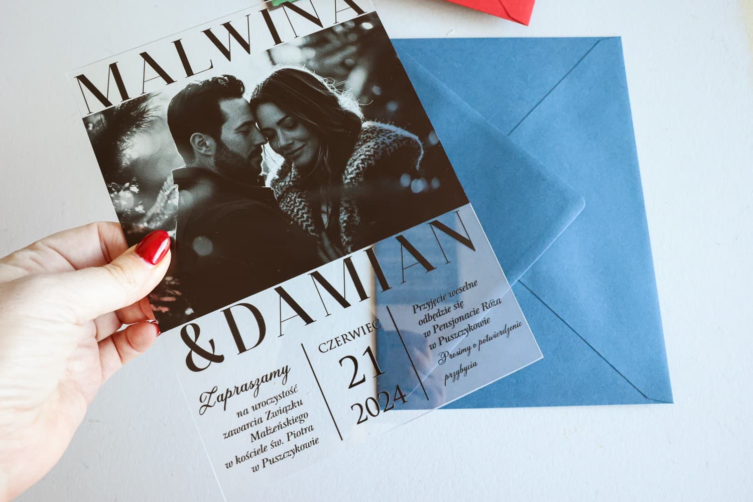 Hochzeitseinladungen Korani Nr. 22 – Glas mit Foto - 2