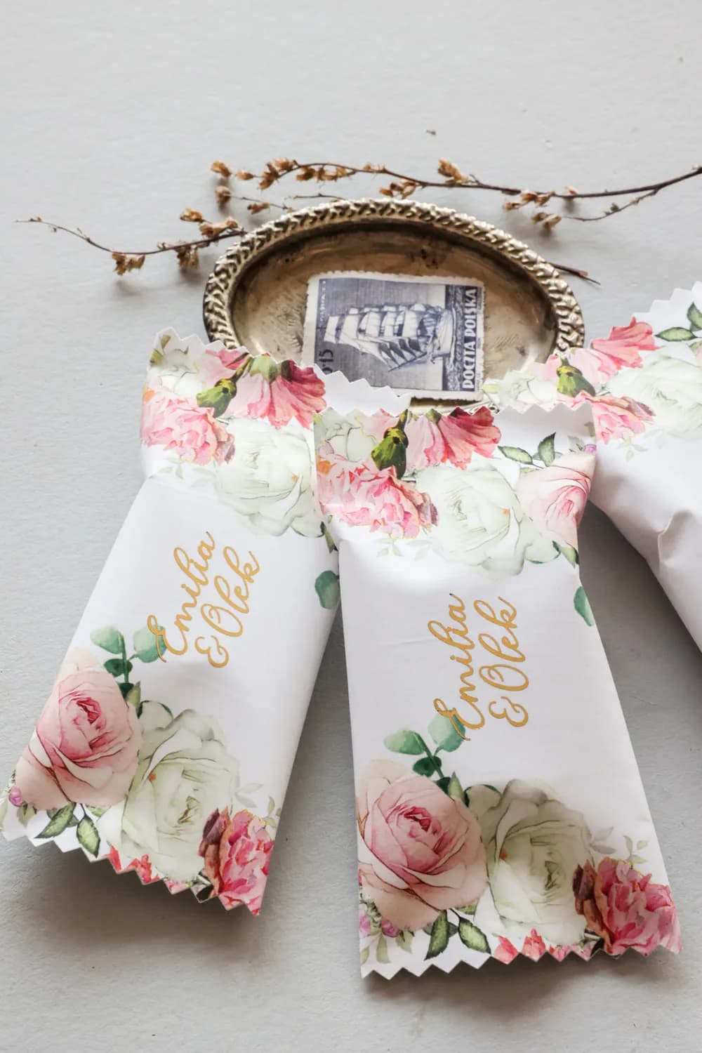 Gastgeschenke – veredelte Schokoladen mit rosa Rosen Rubin Nr. 9 - 3