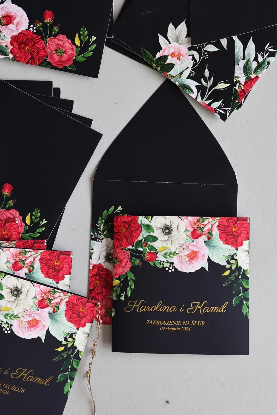 Hochzeitseinladungen Saphir Nr. 4 – Glamour und Pfingstrosen - 2