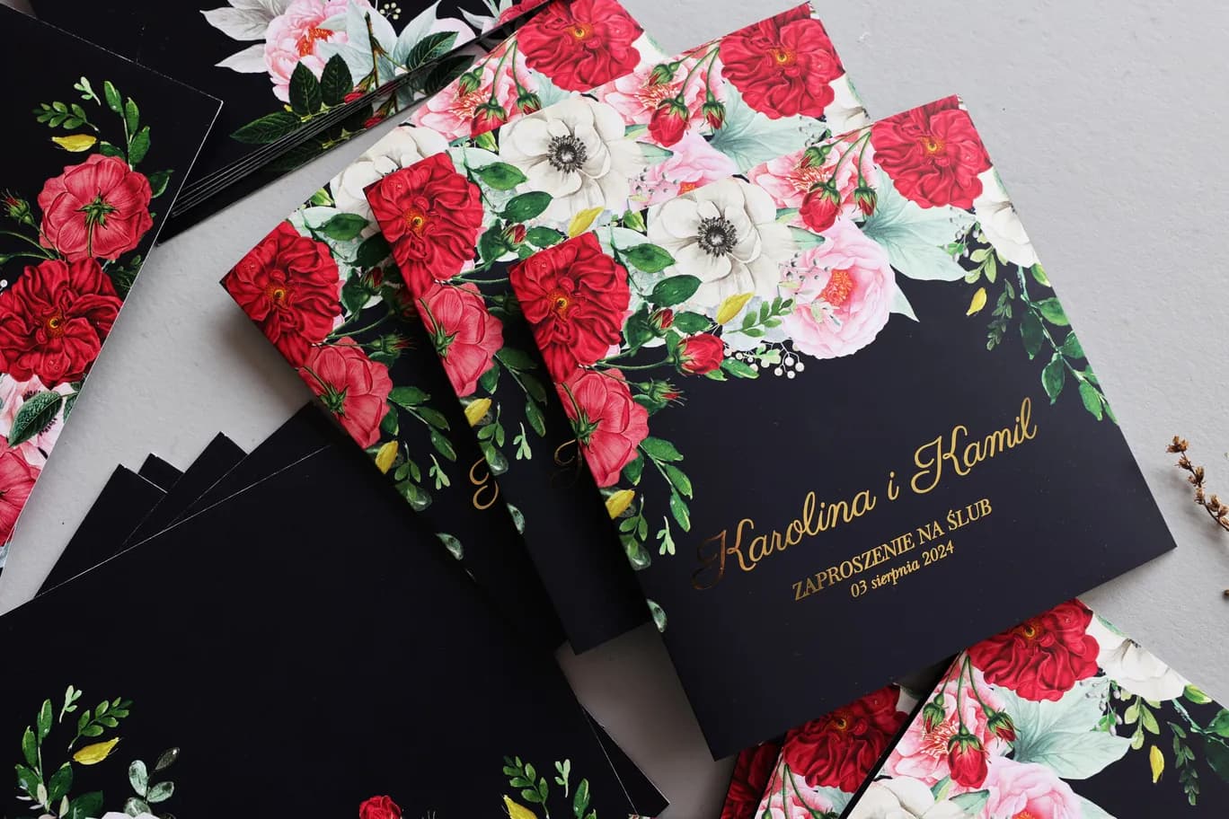 Hochzeitseinladungen Saphir Nr. 4 – Glamour und Pfingstrosen - 4