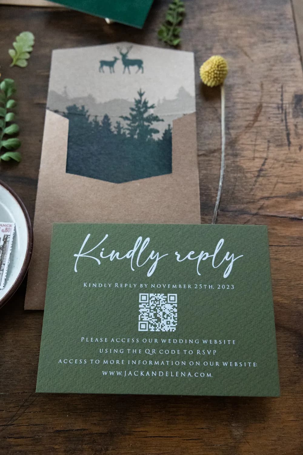 Zaproszenia ślubne Kraft PR1 – Leśny Motyw na Pleksi - 7