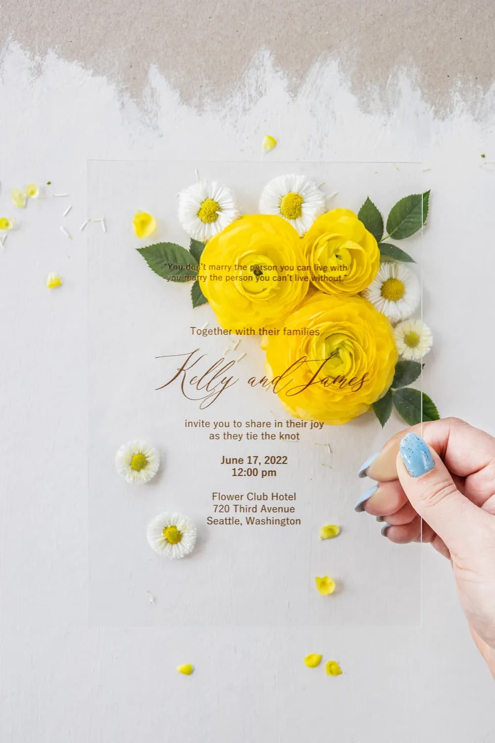 Hochzeitseinladungen Słoneczniki PR9 – Glaskarten im Glamour-Stil - 3