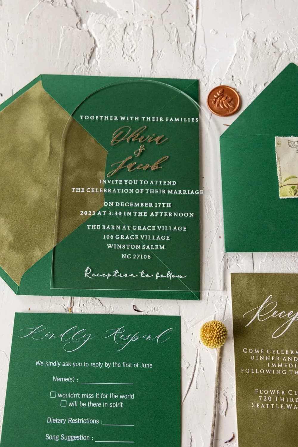 Zaproszenia na Wesele PR20 – Złocone Pleksi w Kształcie Łuku - 2