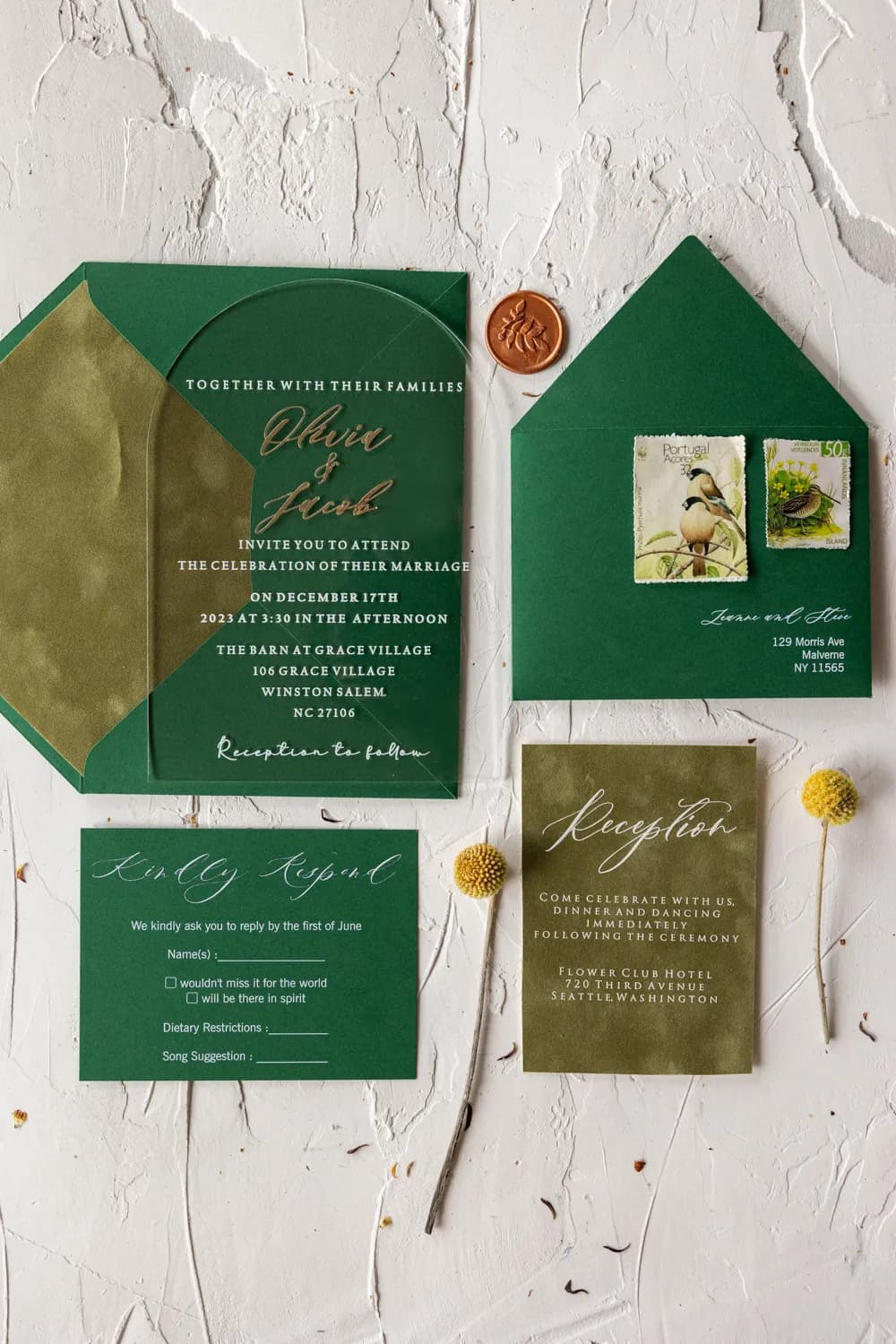 Zaproszenia na Wesele PR20 – Złocone Pleksi w Kształcie Łuku - 3