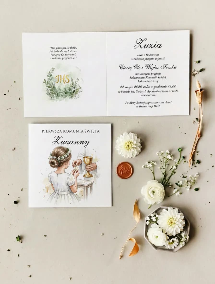 Kommunionseinladungen mit Sakrament-Illustration – Matylda Nr. 21