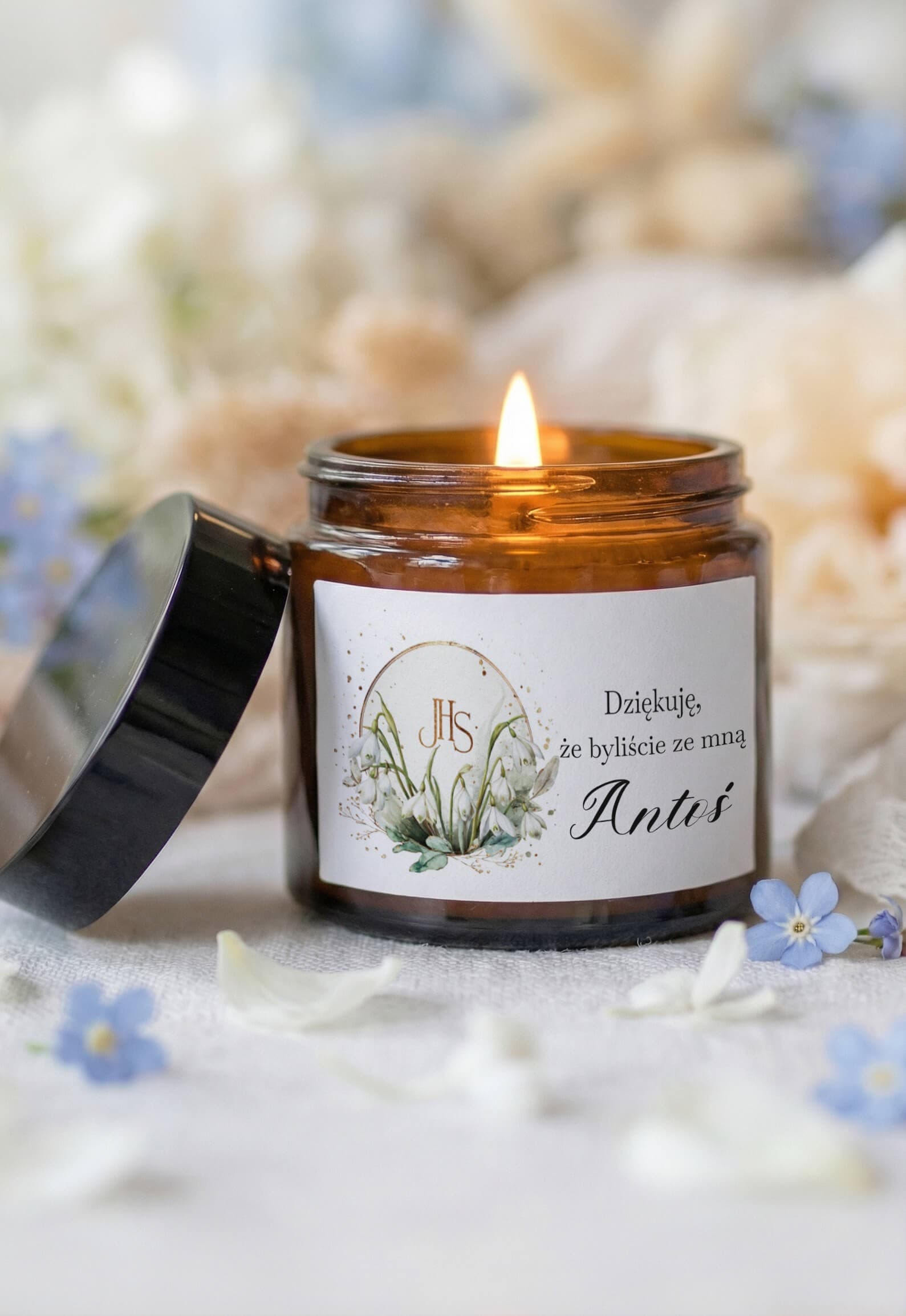 Sojakerze Lukrecja Nr. 1 – Maiglöckchen und Dankeschön zur Kommunion