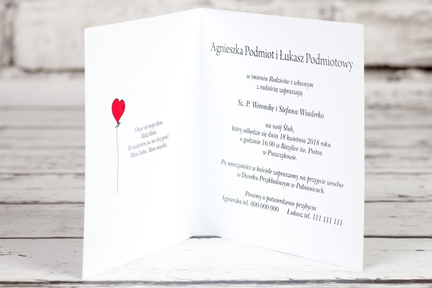 Hochzeitseinladung mit Humor und Zeichnung des Brautpaares – Bueno Nr. 3 - 2