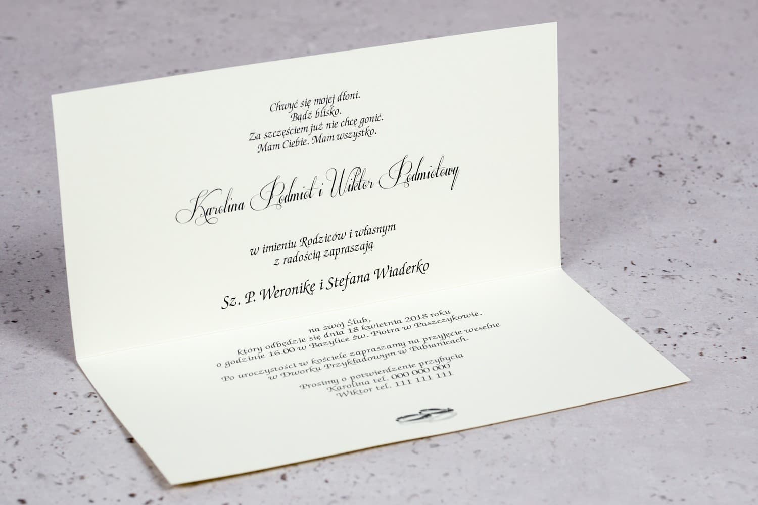 Glamour Hochzeitseinladungen in violetter Banderole mit Zirkonia – Moreno Nr. 4 - 2