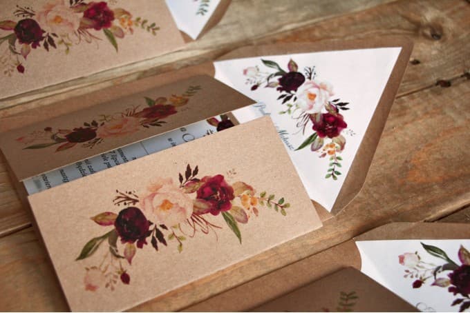 Próbki Zaproszeń Ślubnych Leśny Motyw | Zestaw Próbek Papeterii Ślubnej | Owoce Leśne nr 9