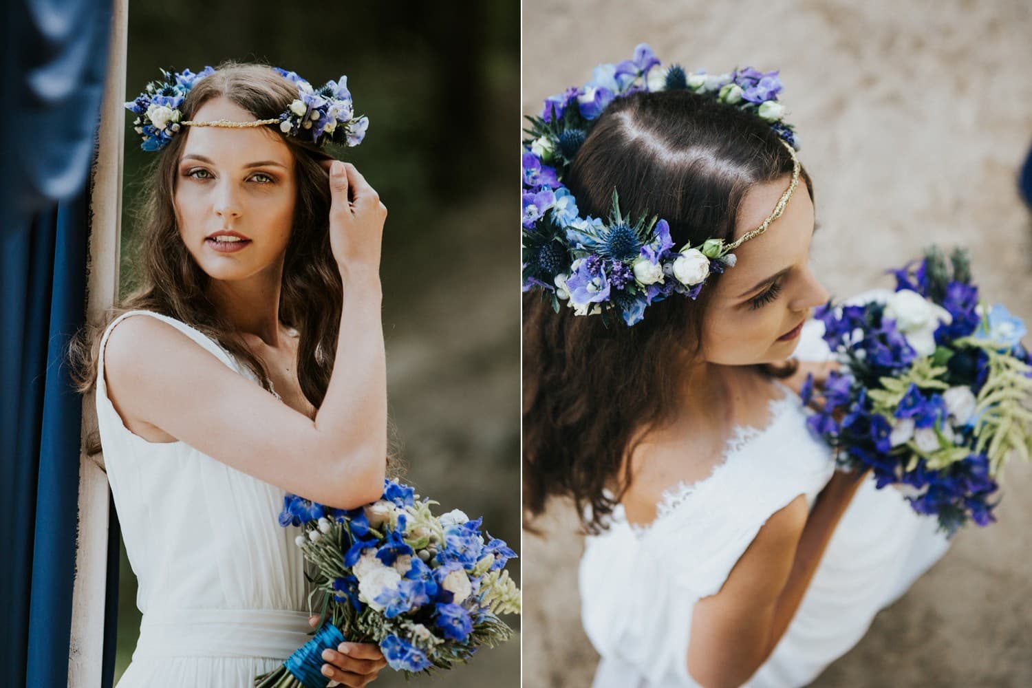 Zaproszenia ślubne glamour granatowe ze złotymi akcentami Sonata nr 1