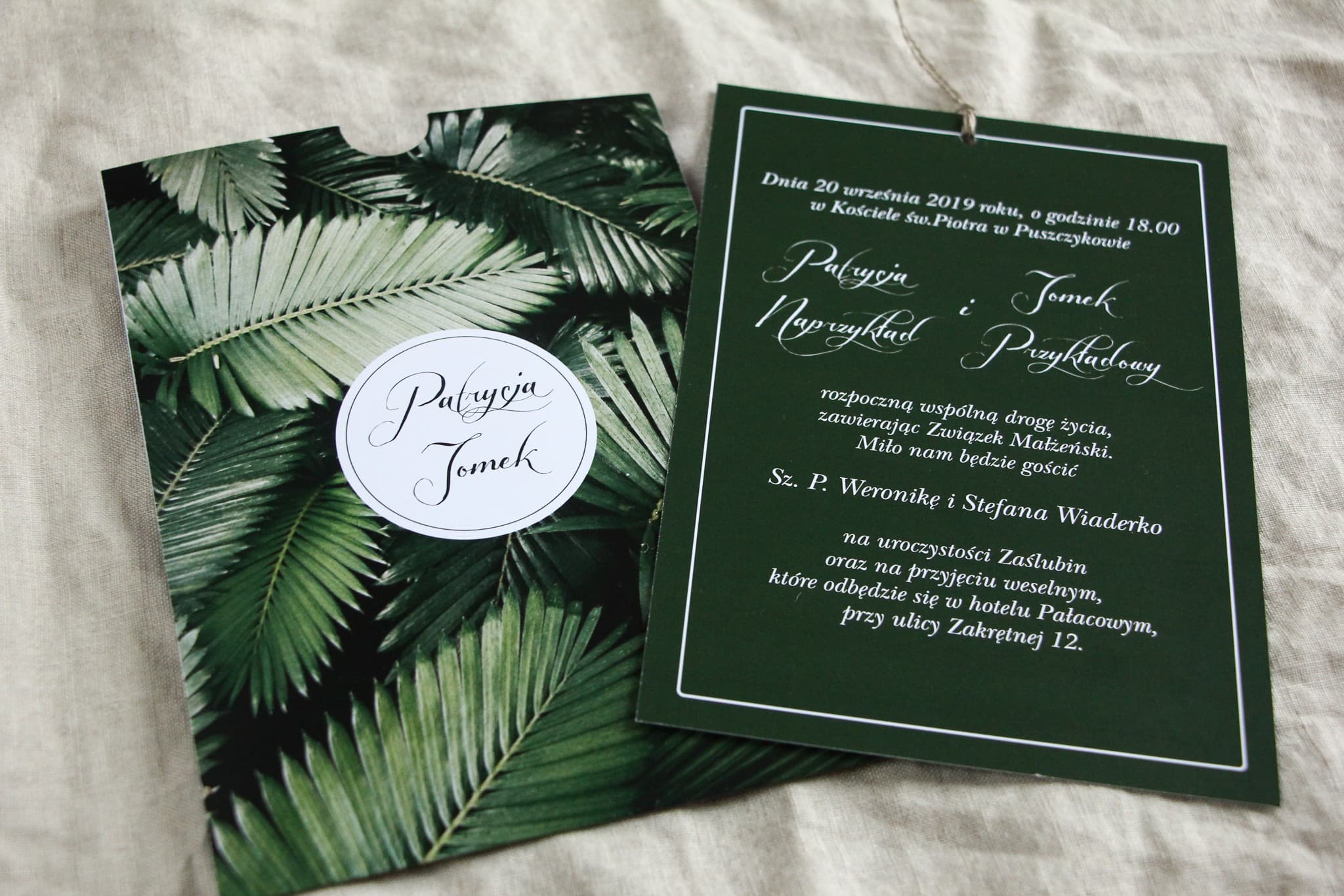 Hochzeitseinladungen im Etui mit Bananenblättern – Botanik Nr. 2 - 3