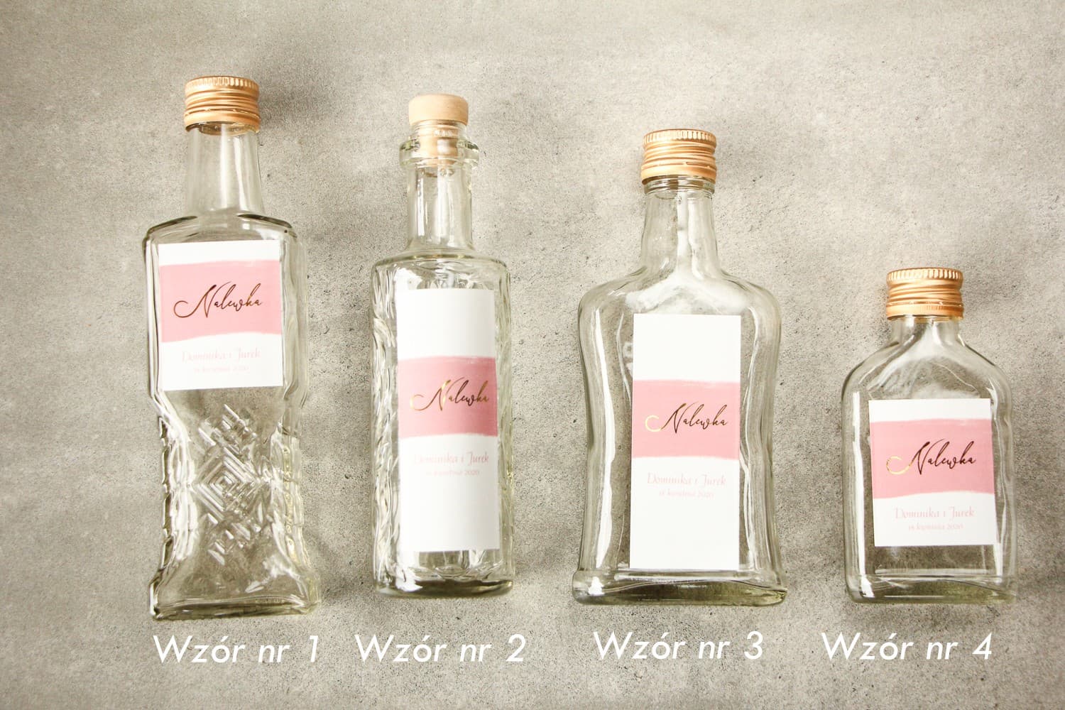 Personalisierte Gastgeschenk-Fläschchen mit rosa Aquarell | Likörflaschen Hochzeit | Verte Nr. 2 - 2