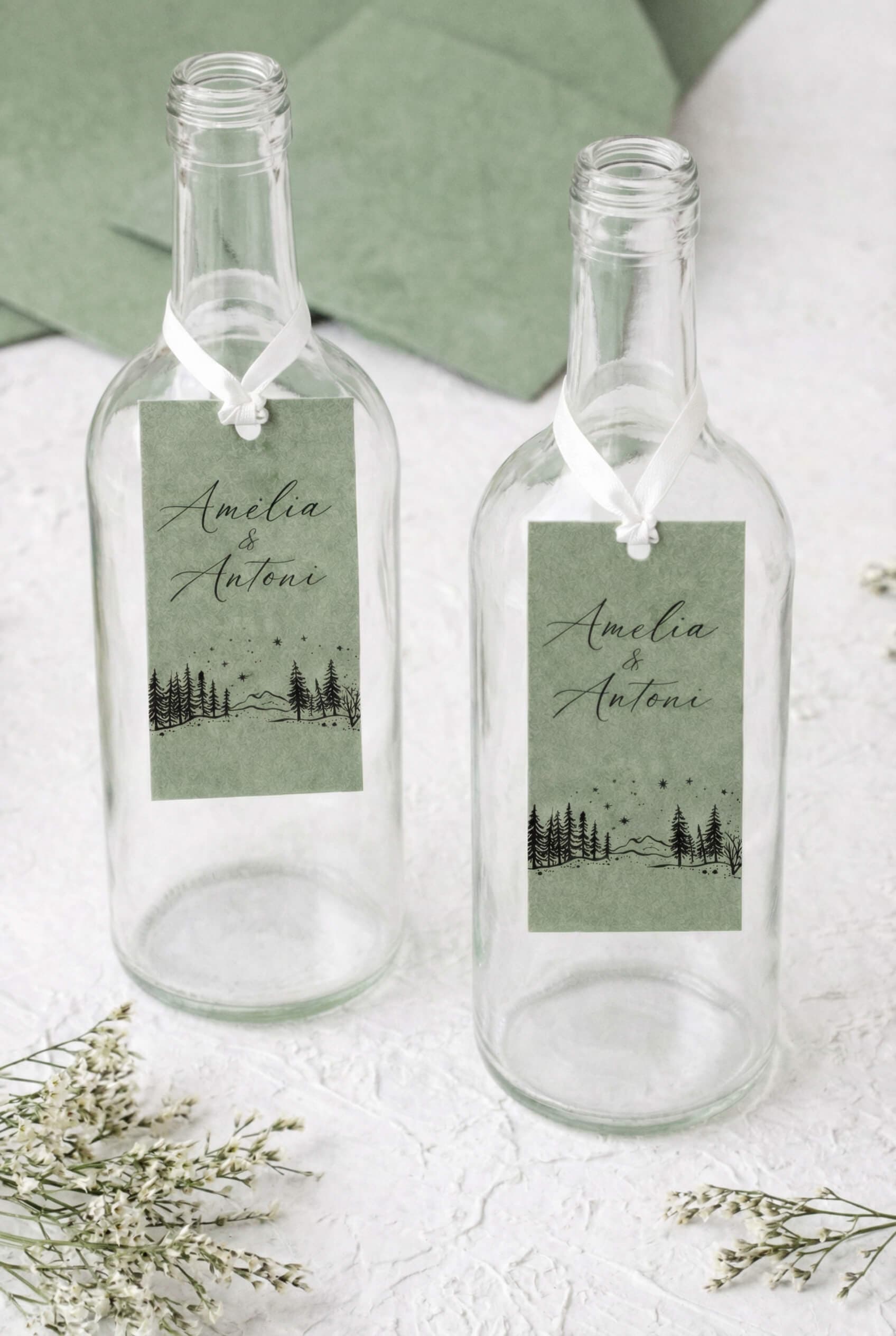 Zawieszki na Alkohol Kraft nr 12 – Rustykalny Styl z Leśnym Pejzażem