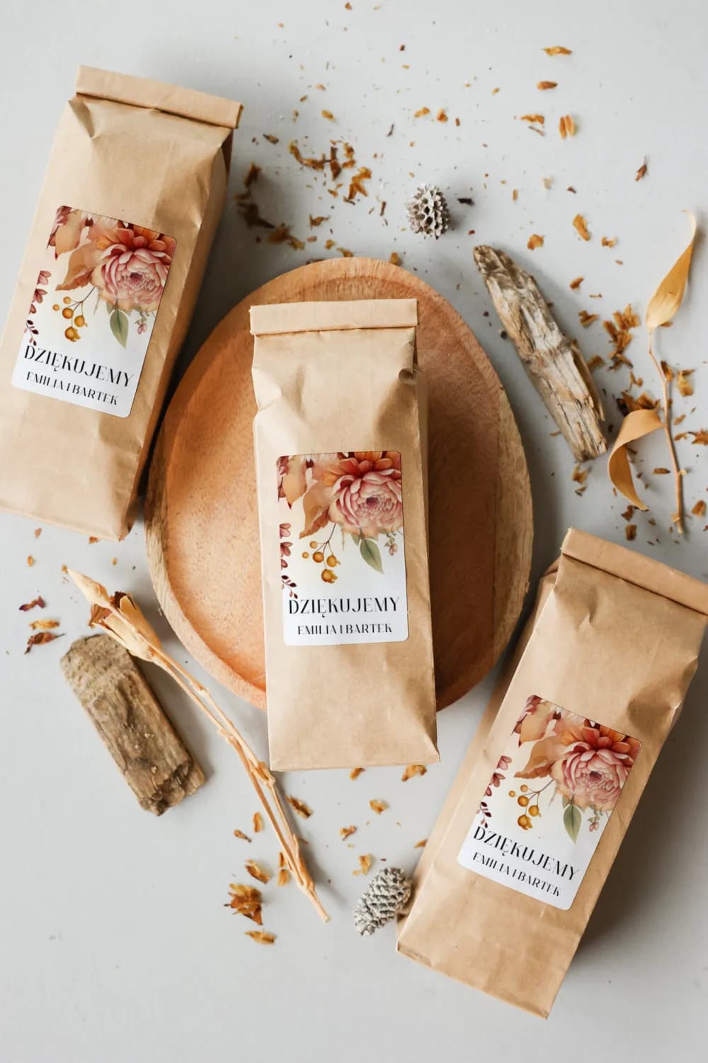 Orange & Almond ECO Tea Wedding Favours | Rustic Guest Gifts | Impresja No. 2