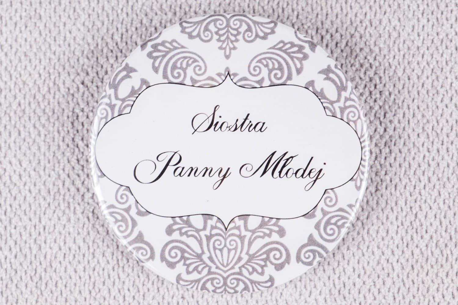 Badges de mariage personnalisés avec ornement | Badges pour invités, identifiants | Madras n° 6