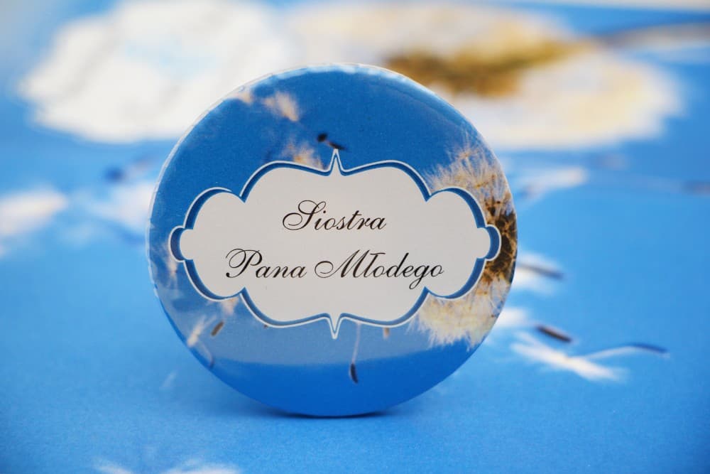Badges de Mariage avec Pissenlit, Identificateurs pour Invités | Kotylions de Mariage Personnalisés | Felicja n° 11