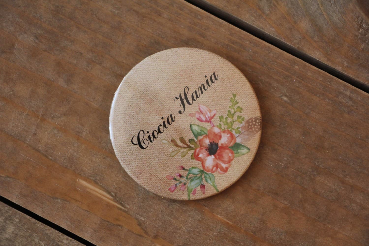 Badges Floraux pour Invités de Mariage Boho | Badges Rustiques | Caramel n° 4