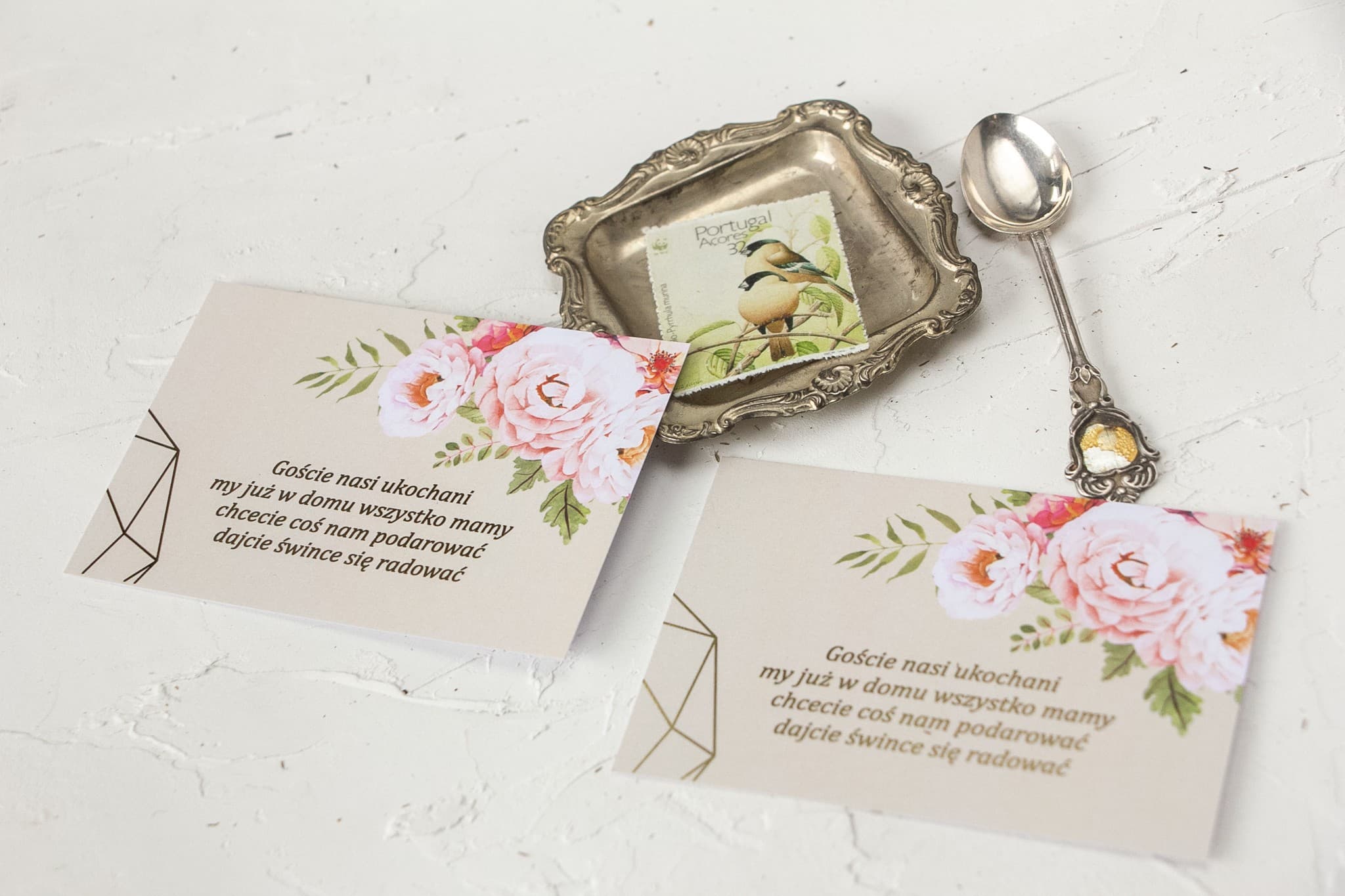 Vergoldete Beilagekarte mit Text für Geldgeschenke | Einleger für Hochzeitseinladungen | Kollektion Amelia Nr. 8