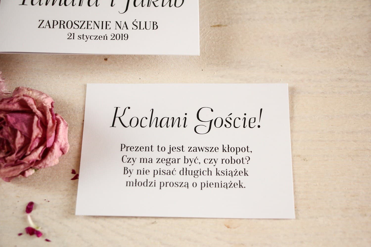 Bigliettino con Foto per Inviti Nuziali | Inserto Personalizzato con Propria Foto | Con Foto n. 2