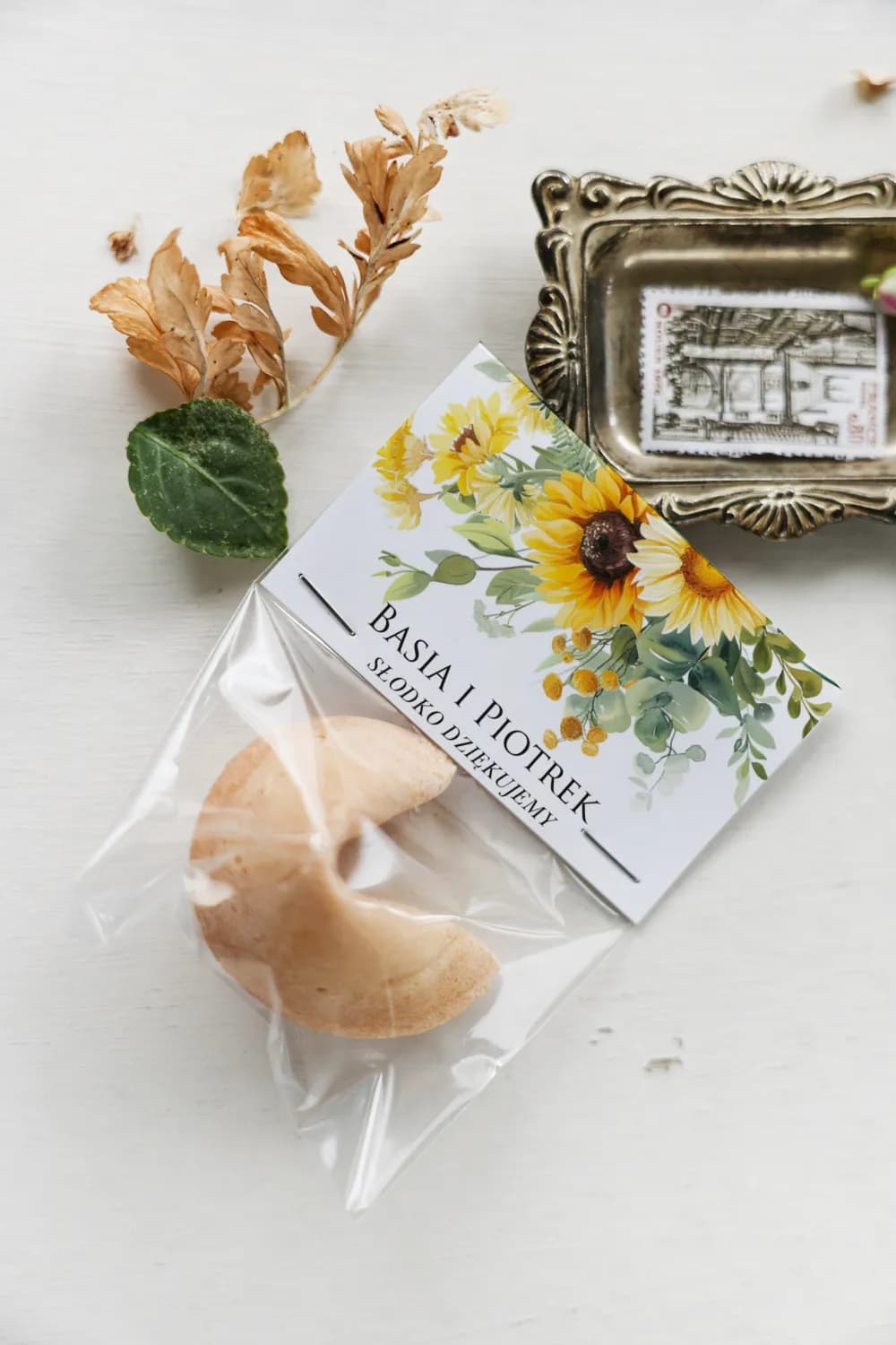 Biscuit de la fortune tournesols Impresja n° 5 Exclusif biscuit de la fortune avec un design de mariage élégant - Impresja n° 5
