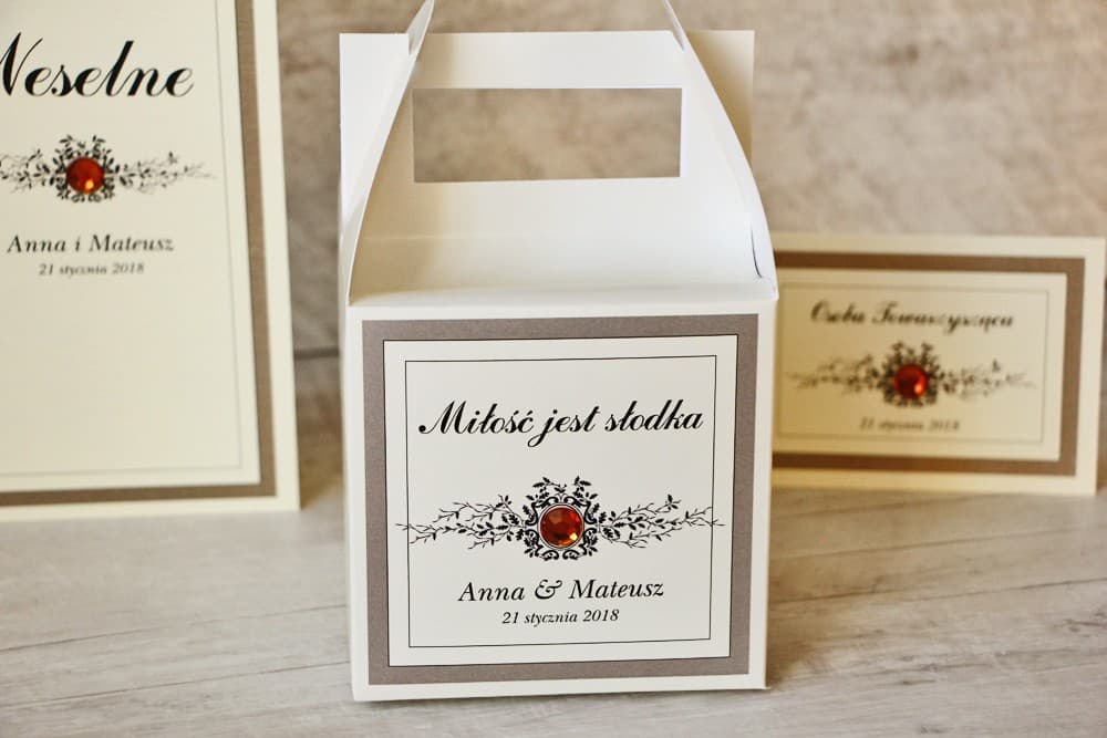 Boîte à Gâteaux de Mariage Élégante avec Dentelle et Cyrconie | Emballage Personnalisé pour Invités | Avec Dentelle n° 4