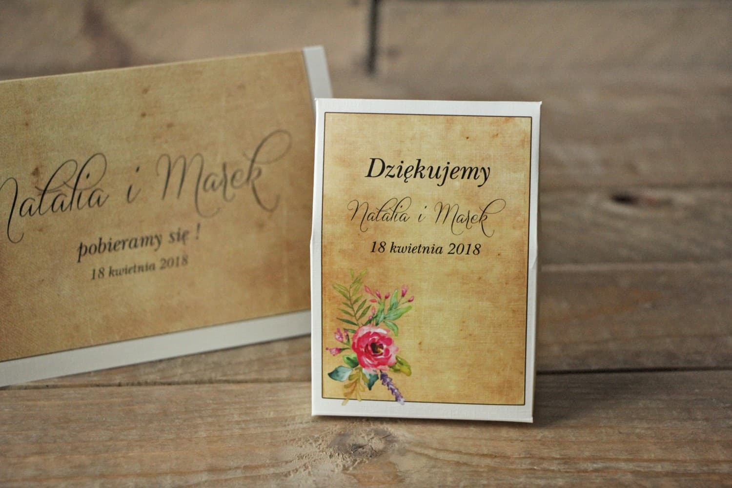 Petites Boîtes Maisonnettes Rustiques avec Friandises | Cadeaux Invités Mariage | Caramel n° 1