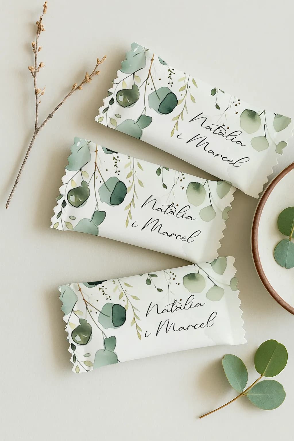 Dulces de leche Eucalipto, detalles dulces para invitados | Bombones personalizados para boda | Impresión nº 7