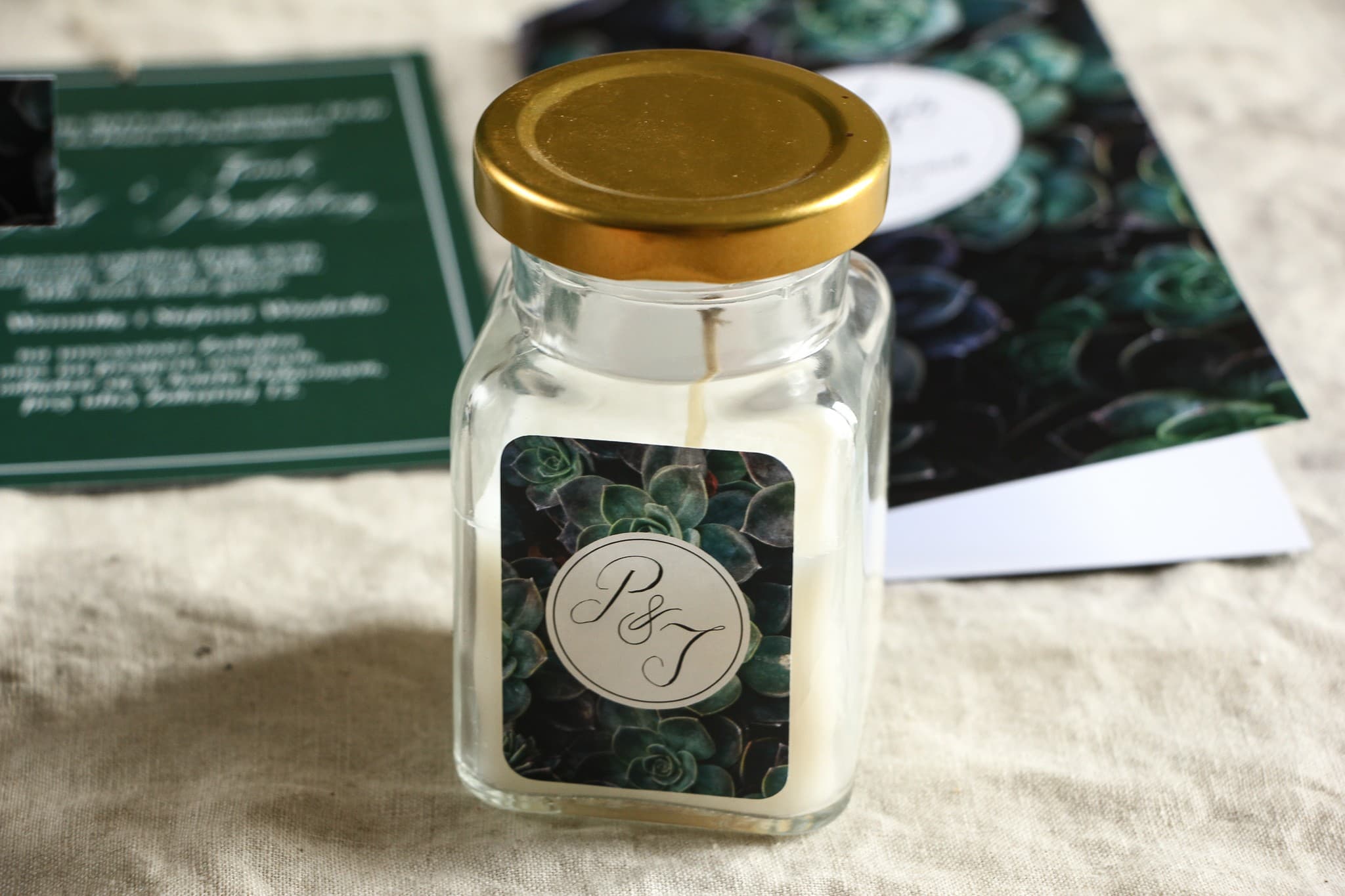 Botanic No. 3 Soy Candle – Eucalyptus Motif Wedding Favour