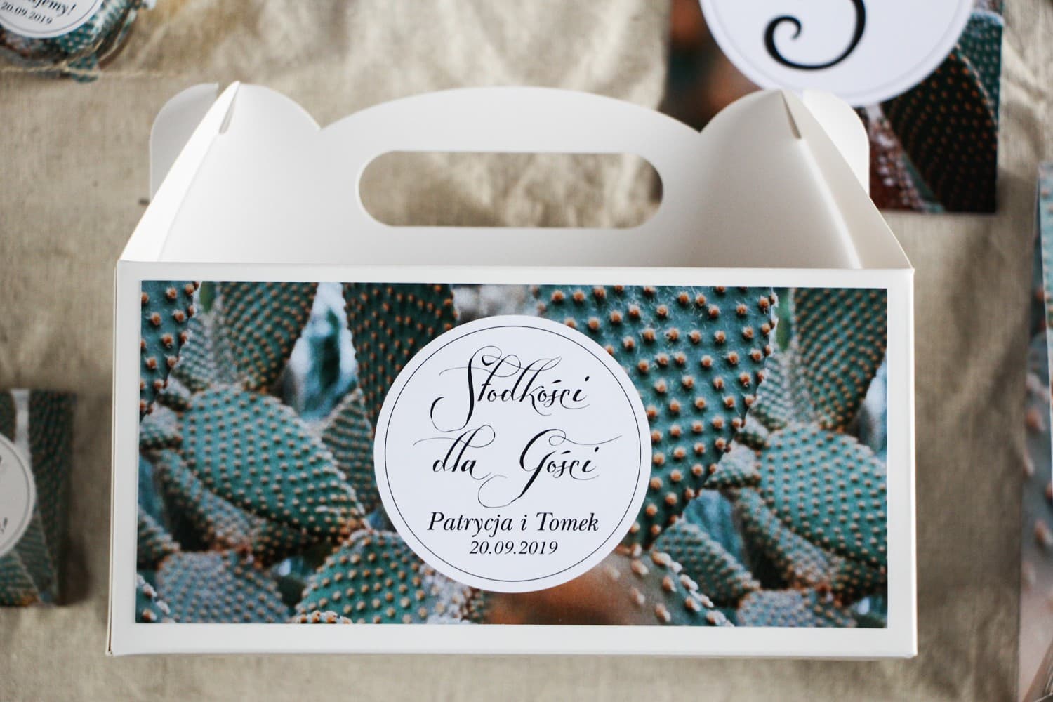 Rectangular Wedding Cake Boxes with Cactus | Wedding Favours | Botanic No. 4