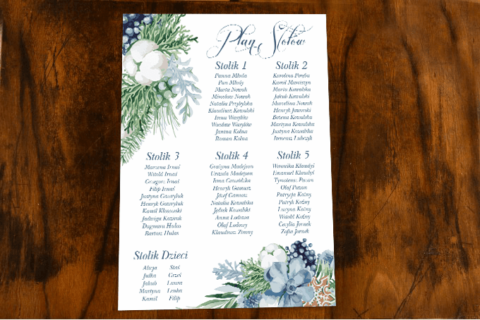 Botanical Seating Chart with Cotton Motif | Wedding Guest Board | Indygo No. 8