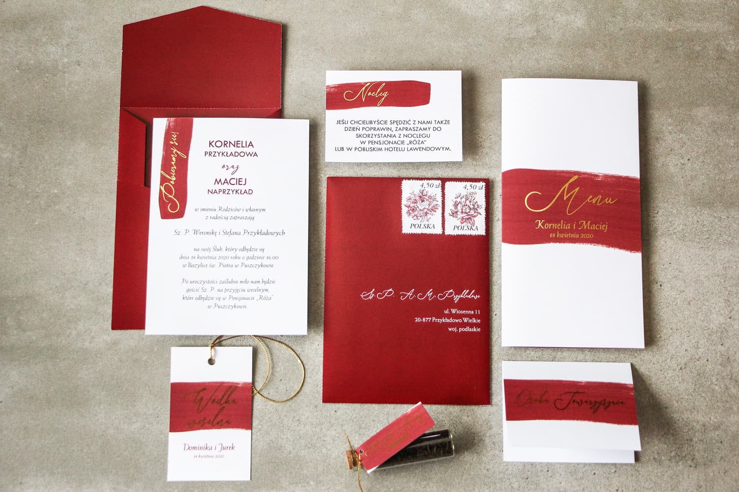 Botanical Wedding Invitation Samples with Green Leaves | Verte Design 1