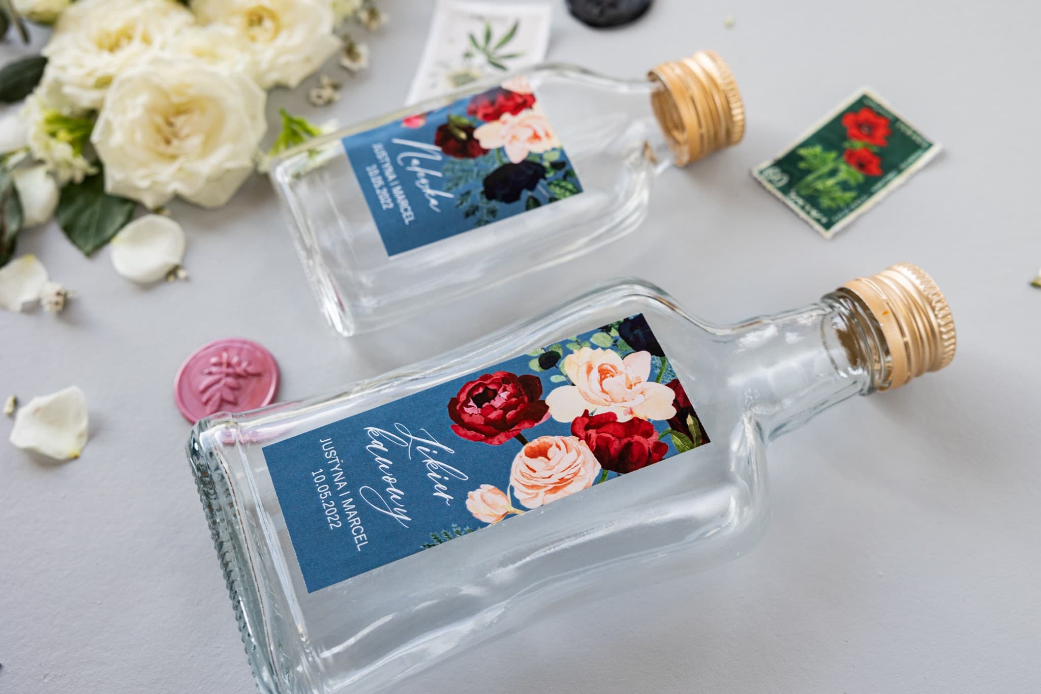 Elegantes Botellitas para Licor de Boda con Etiqueta | Detalles para Invitados | Soft n.º 6