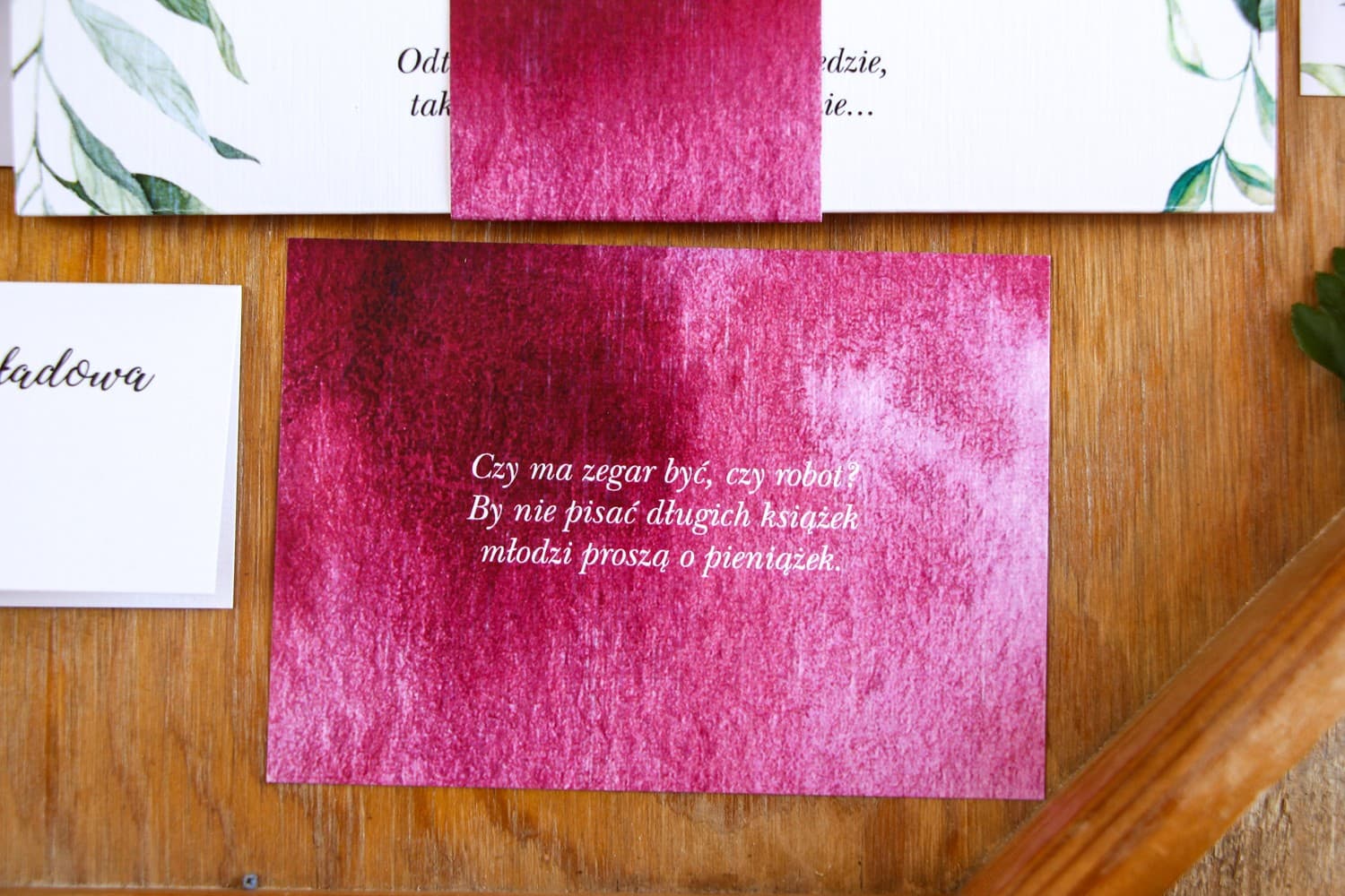 Burgundy Wedding Invitation Insert, Floral Motif Information Card | Rozalia No. 2