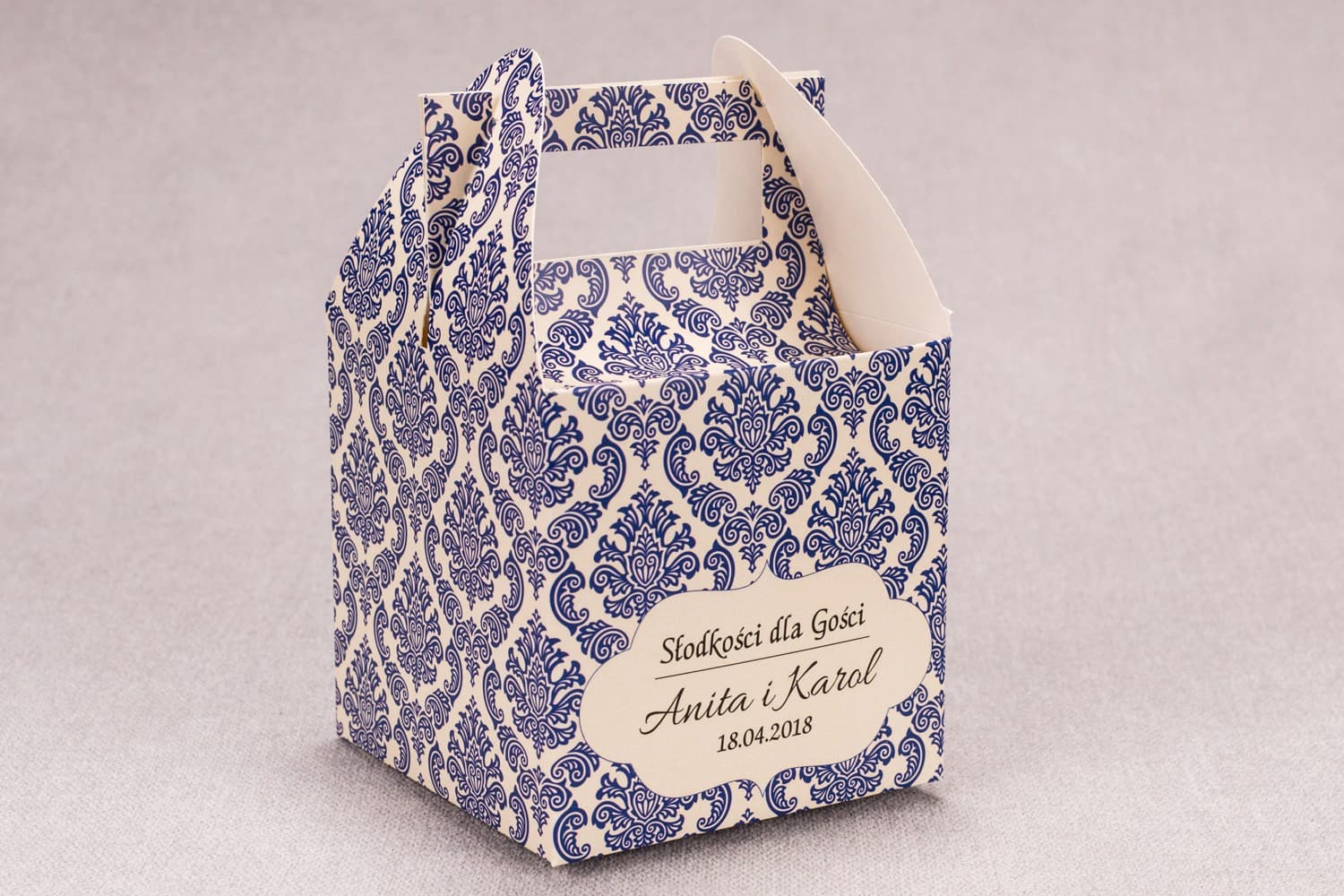 Caja para Tarta de Boda con Personalización | Embalaje Elegante para Invitados | Madras nº 2