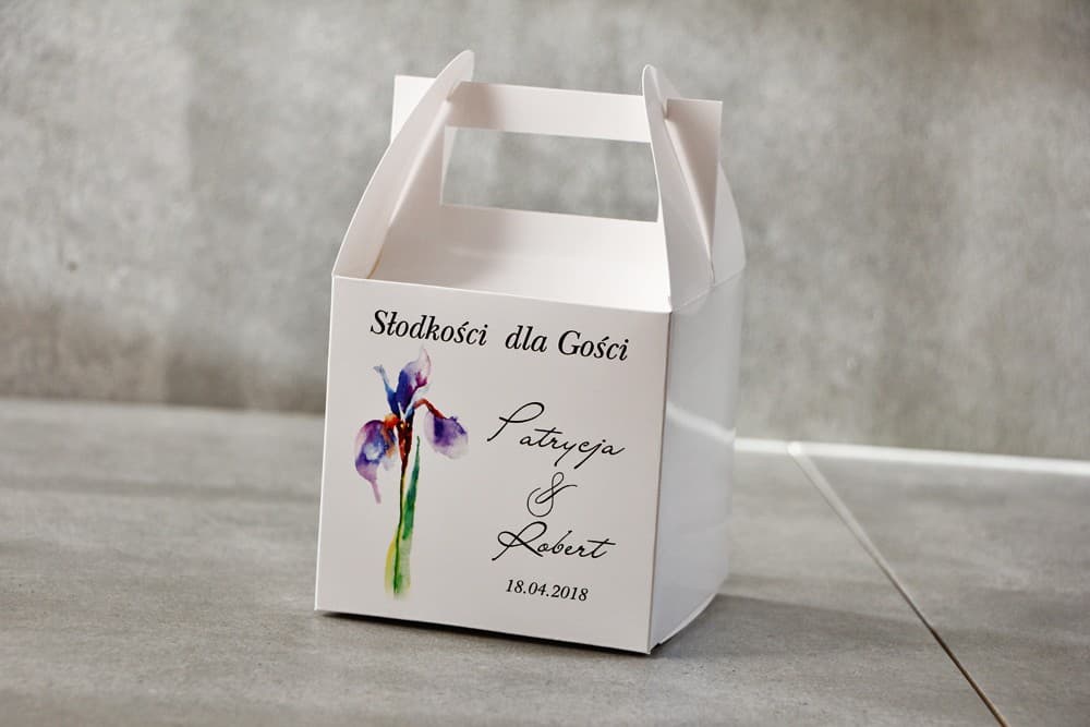 Cajas de Pastel de Boda Personalizadas con Lirio | Envases para Recuerdos de Invitados | Pistacho nº 10