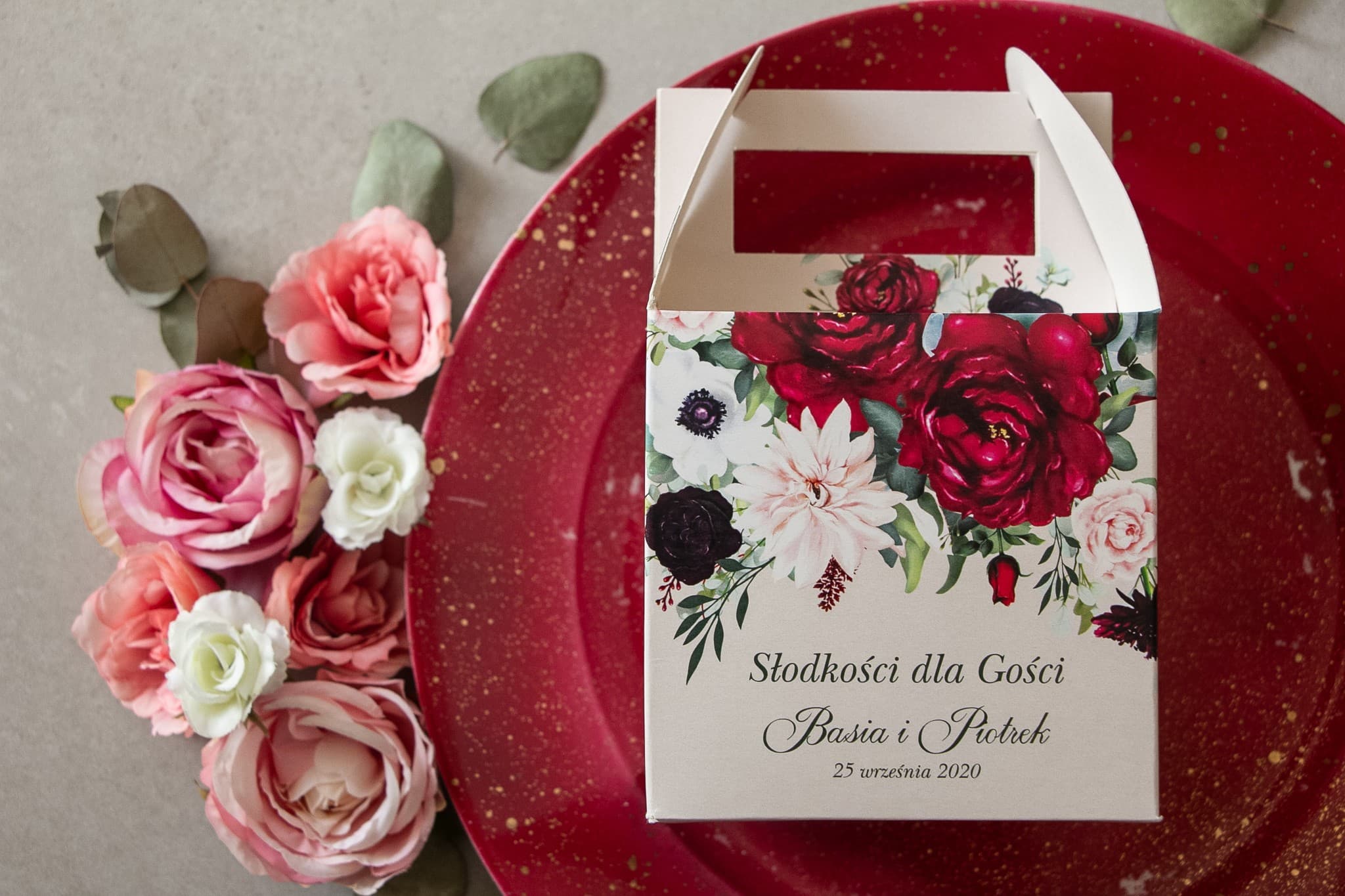 Elegante Caja para Pasteles con Dalias y Anémonas | Cajas Personalizadas para Tarta de Boda | Korani n.º 4