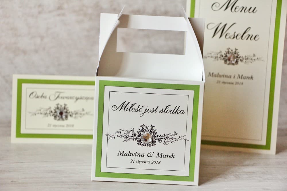 Elegante Caja para Tarta con Encaje y Circonita | Embalajes Personalizados para Dulces de Boda | Con Encaje nº 6