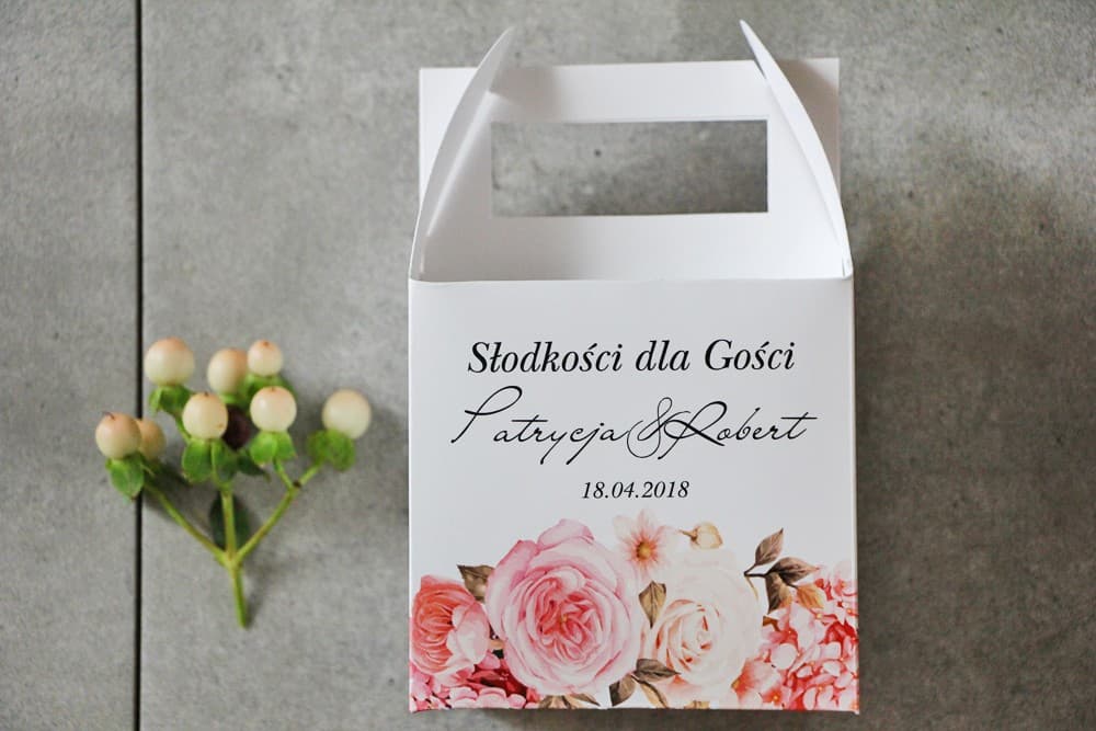 Cajas para Tarta de Boda Pistacho con Flores y Personalización | Detalles para Invitados | Pistacho n.º 23