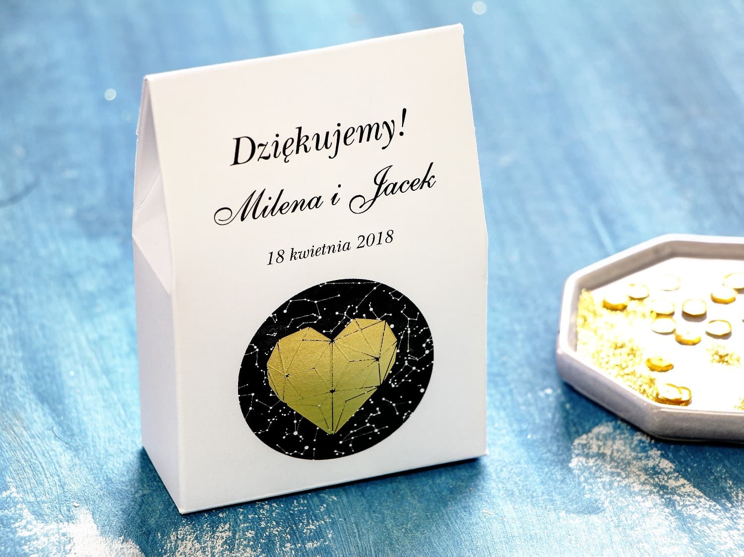 Cajitas con Dulces Corazón Dorado | Detalles para Invitados de Boda | Noche de Luna nº 2