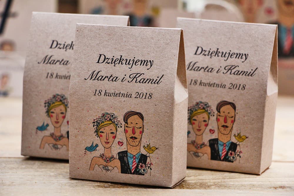 Cajitas Personalizadas con Dibujo de Novios y Caramelos | Detalles para Invitados de Boda | Presto nº 1