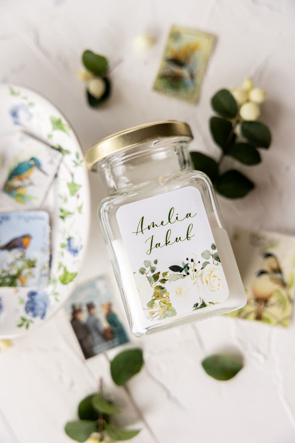 Candela di Soia Korani n. 12 – Floreale con Rosa e Ringraziamento per Ospiti