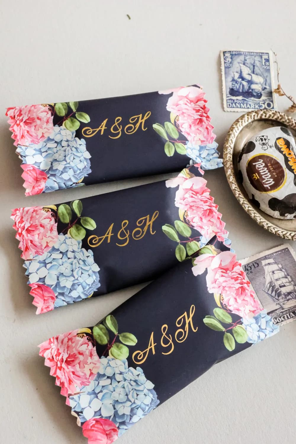 Lujosos Detalles para Invitados - Caramelos de Boda con Dorados | Caramelos de Boda Szafirowe nº 5