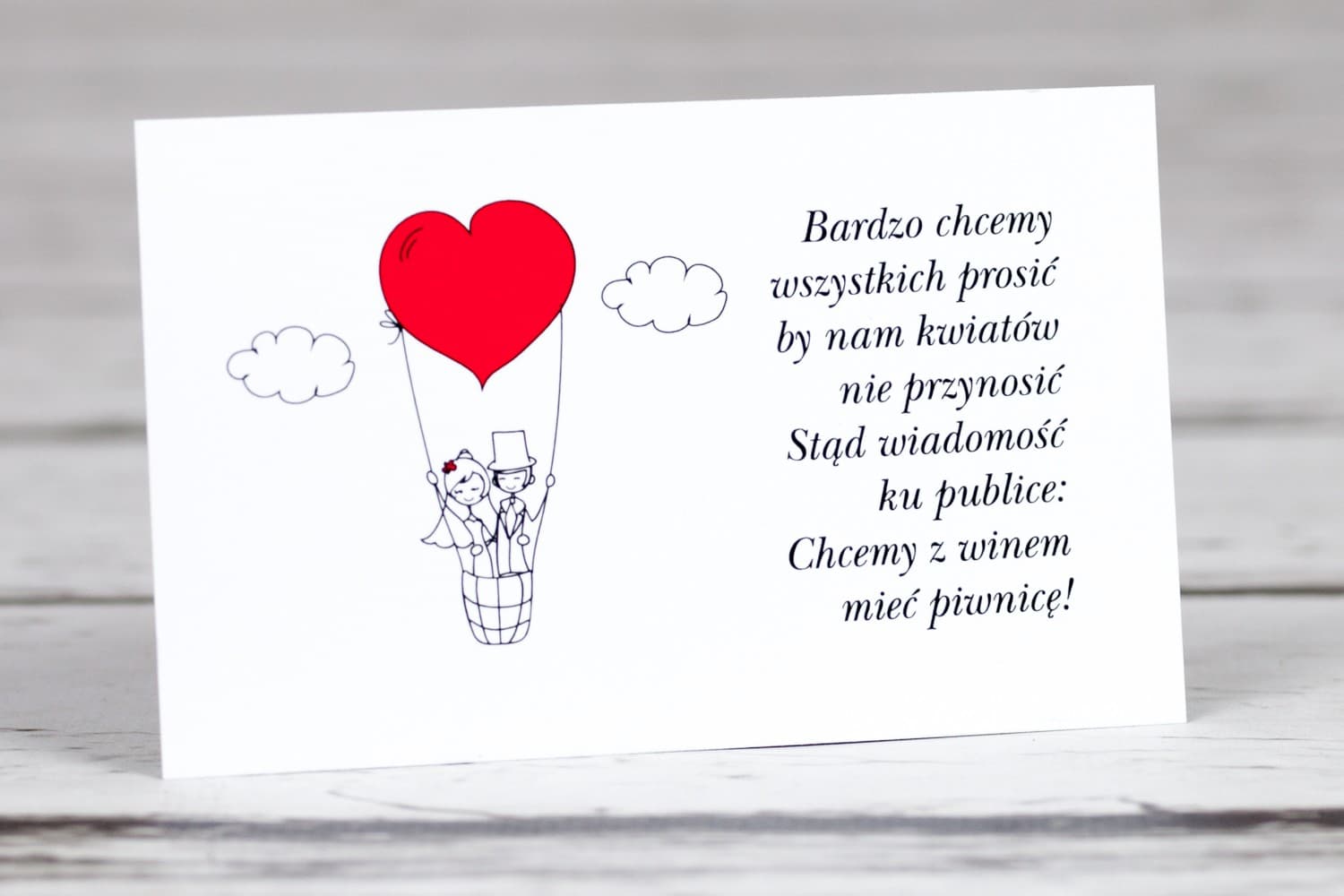 Cartons d'Invitation de Mariage Romantiques, Encarts | Couple en Ballon | Bueno n° 1