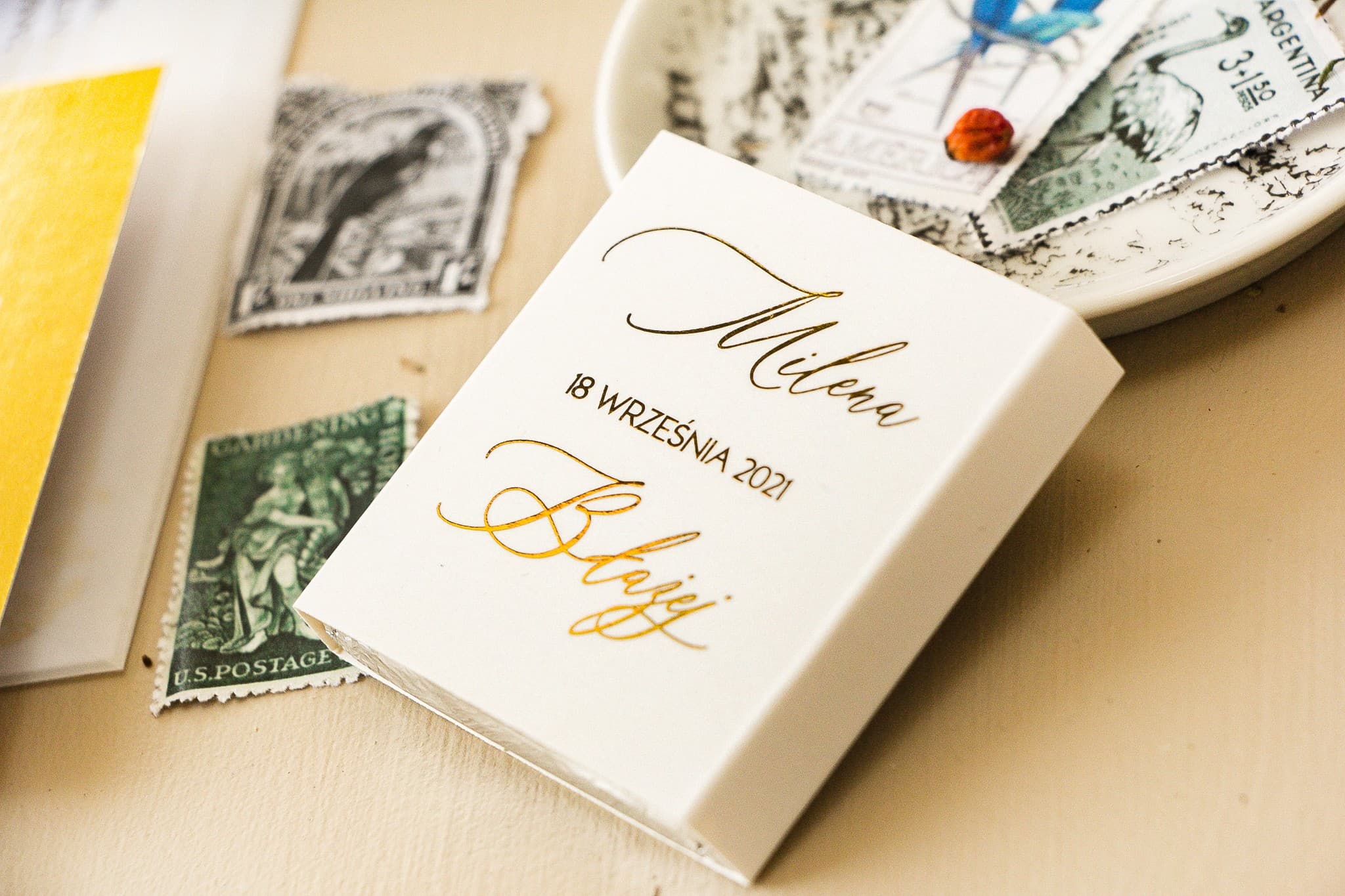 Remerciements Invités Chocolats Blancs avec Dorure Style Glamour Sand n° 4