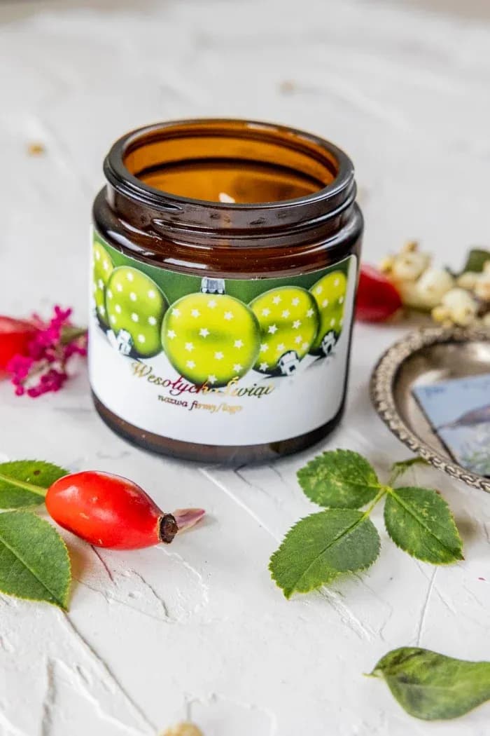 Eco-Friendly Soy Candle with Company Logo | Business Christmas Gift, Green Baubles | SE12