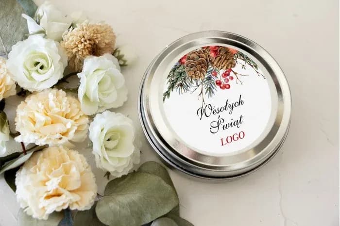 Christmas Soy Candle with Logo | Corporate Gifts, Client Favours | Winter Berries OK7